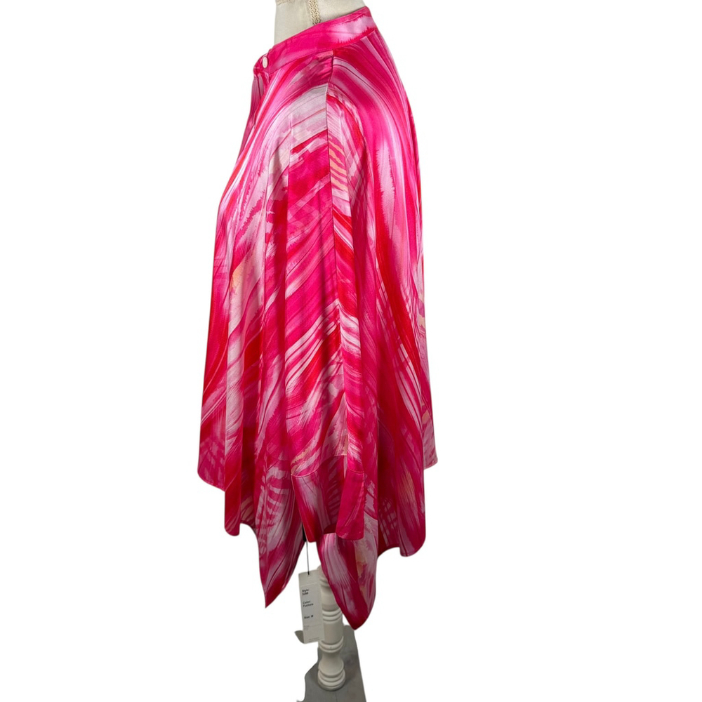 Scapa Lauren Perre Abstract Pink Print Button Oversized Dolman 3/4 Slvs Size M - Picture 4 of 9